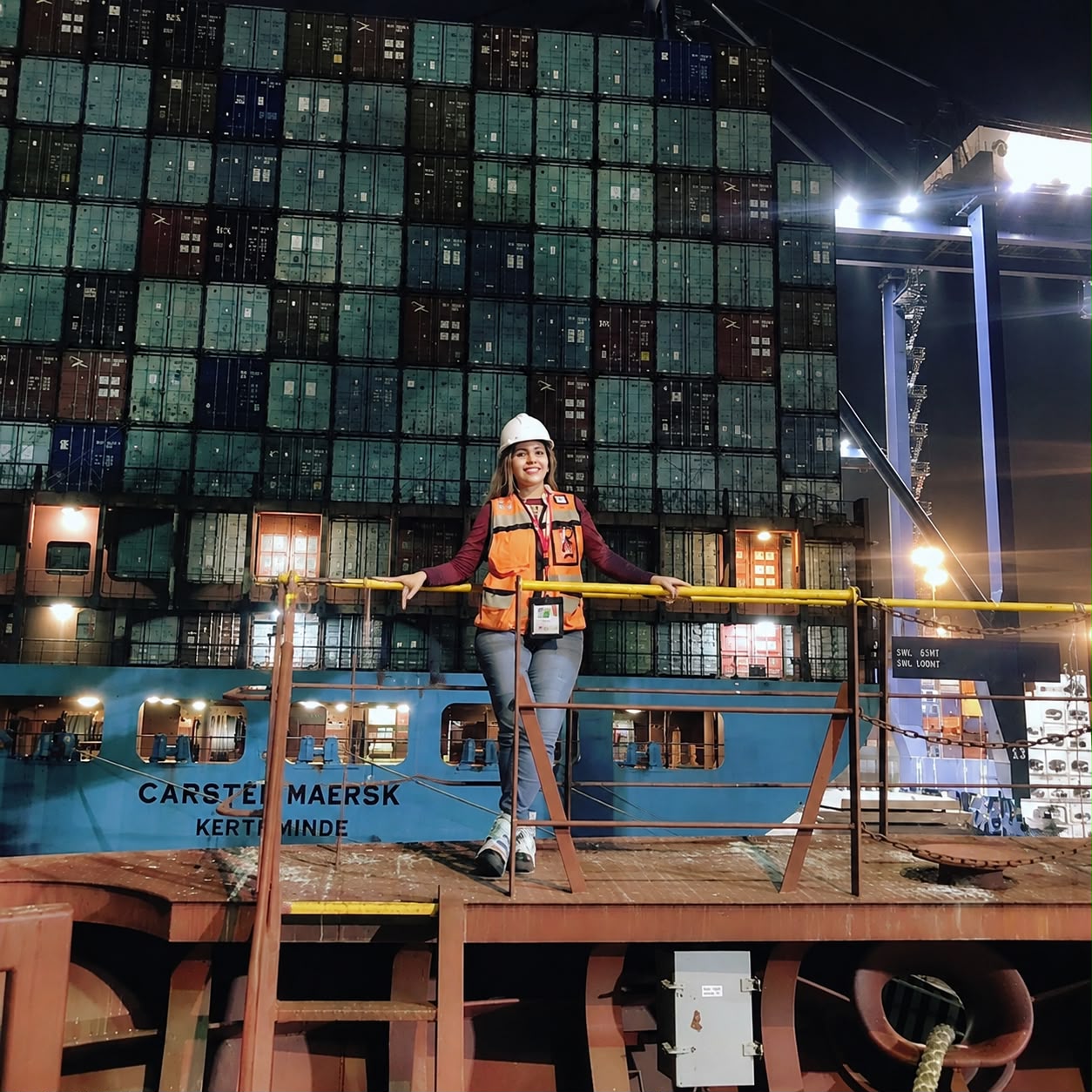 Equipo de Transportes PRC supervisando embarque en terminal de contenedores